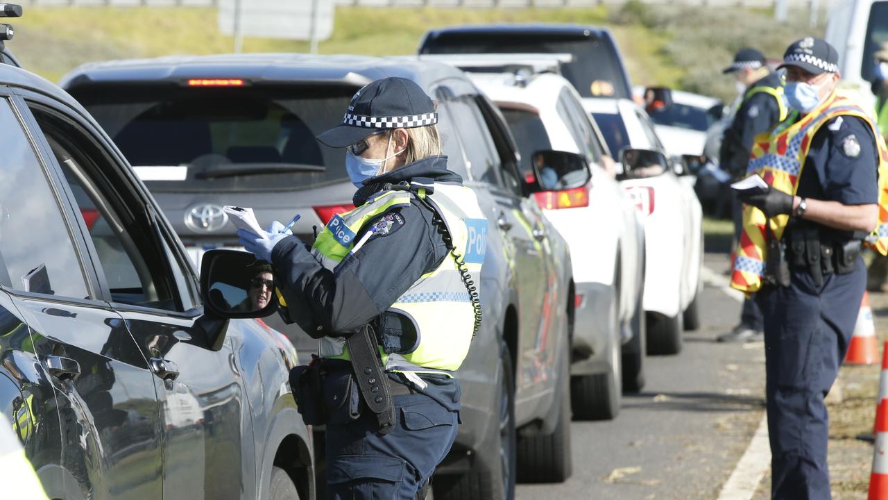 Police have handed dozens of fines in Victoria in the past 24 hours. Picture: Alan Barber