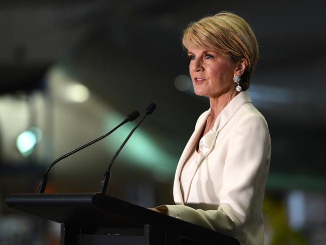 Ms Bishop was on hand to launch the campaign at Sydney Airport. Picture: AAP Image/Dan Himbrechts