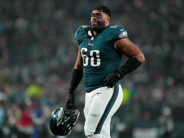 Jordan Mailata of Philadelphia Eagles is the offical ambassador of the NFL’s Australian academy. Picture: Mitchell Leff/Getty Images