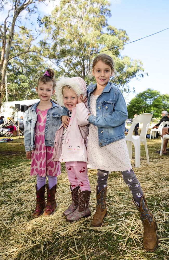 Sisters (from left) Savannah, Ayla and Charlotte Wright at the Hampton Festival, Saturday, May 17, 2025. Picture: Kevin Farmer