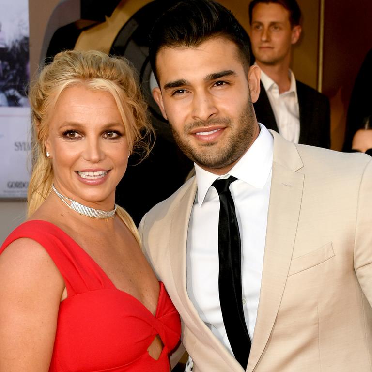 Britney Spears with husband Sam Asghari. (Photo by Kevin Winter/Getty Images)