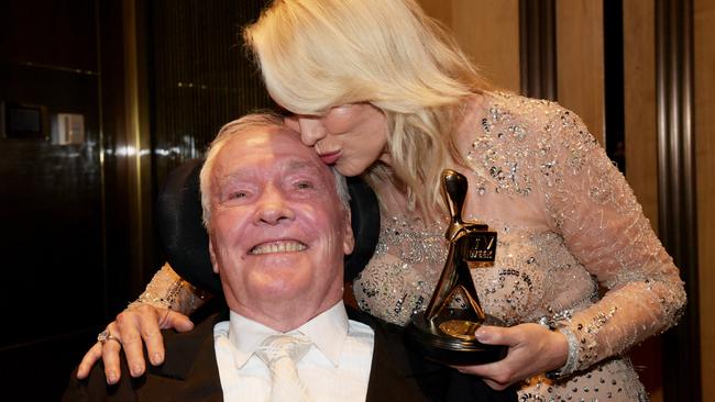 Kerri-Anne Kennerley, with husband John, said the Logies were a disaster when moved to Sydney one year. Picture: AAP Image/Tracey Nearmy