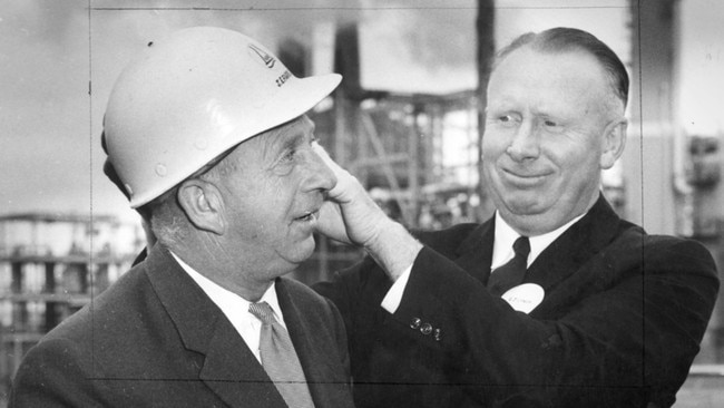 Bolte visiting a Victorian power station in 1961. Picture: HWT library