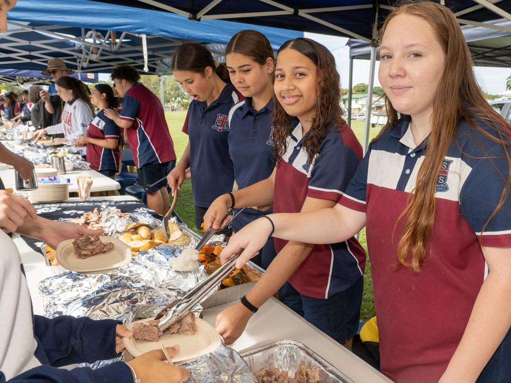 Layla Bobongie and Catherine Doyle at Mackay State High School Friday 21 July 2023 Picture: Michaela Harlow