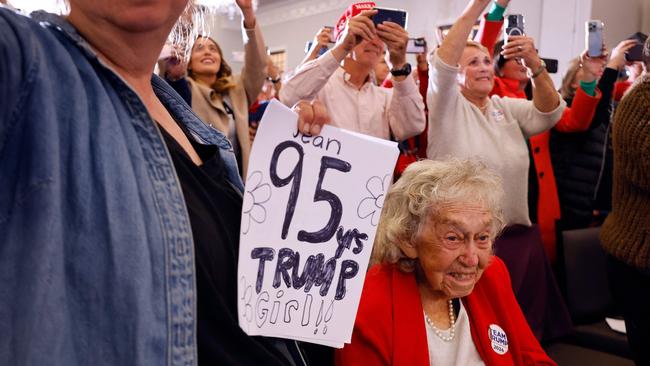 Supporters cheer for Republican presidential nominee, former U.S. President Donald Trump in Drexel Hill, Pennsylvania. Picture: Chip Somodevilla/Getty Images/AFP