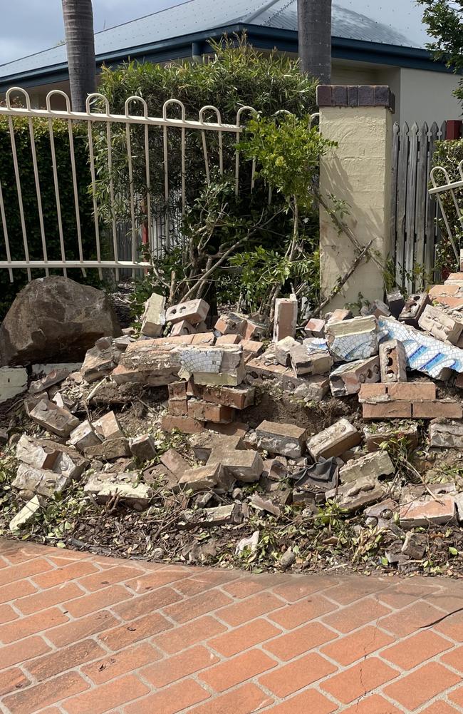 The destroyed entrance to Seafront Resort on Elizabeth St, Urangan on September 22, 2023