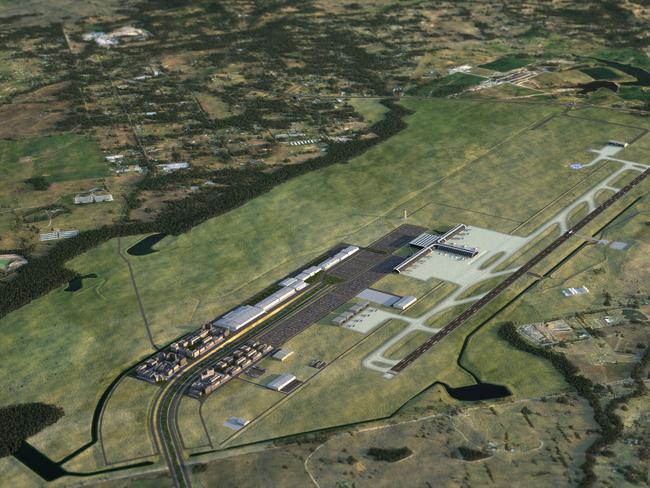 An artists impression of the new Badgerys Creek airport.