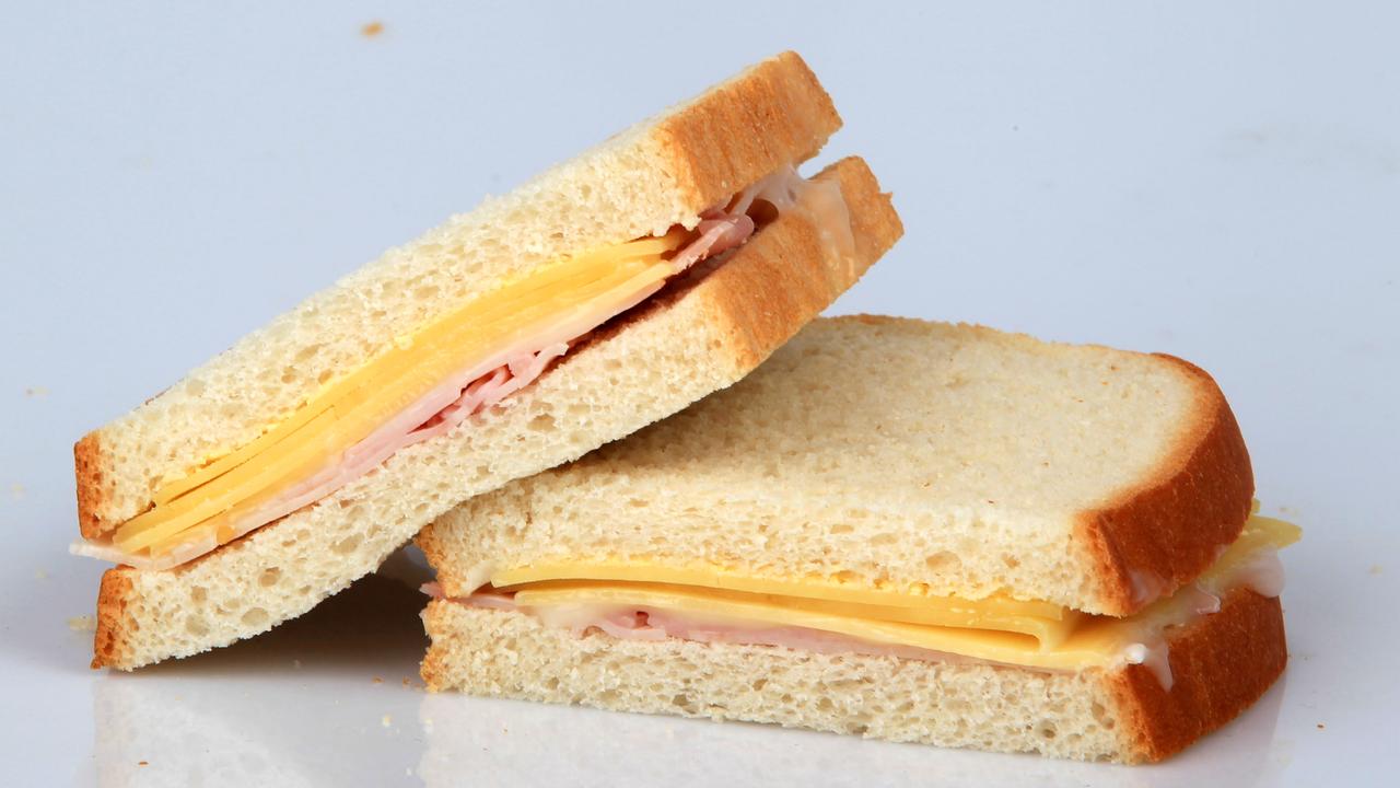 A ham and cheese sandwich.