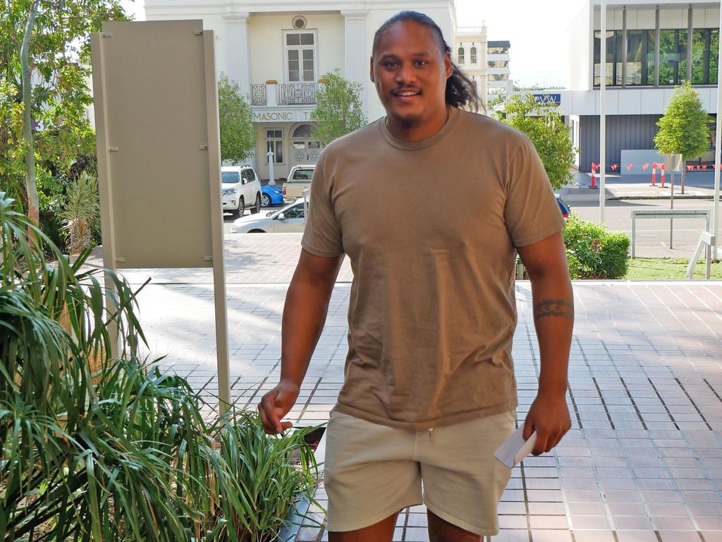 Dragons recruit Luciano Leilua at Townsville Magistrates Court following a drink-driving offence. Picture: Blair Jackson