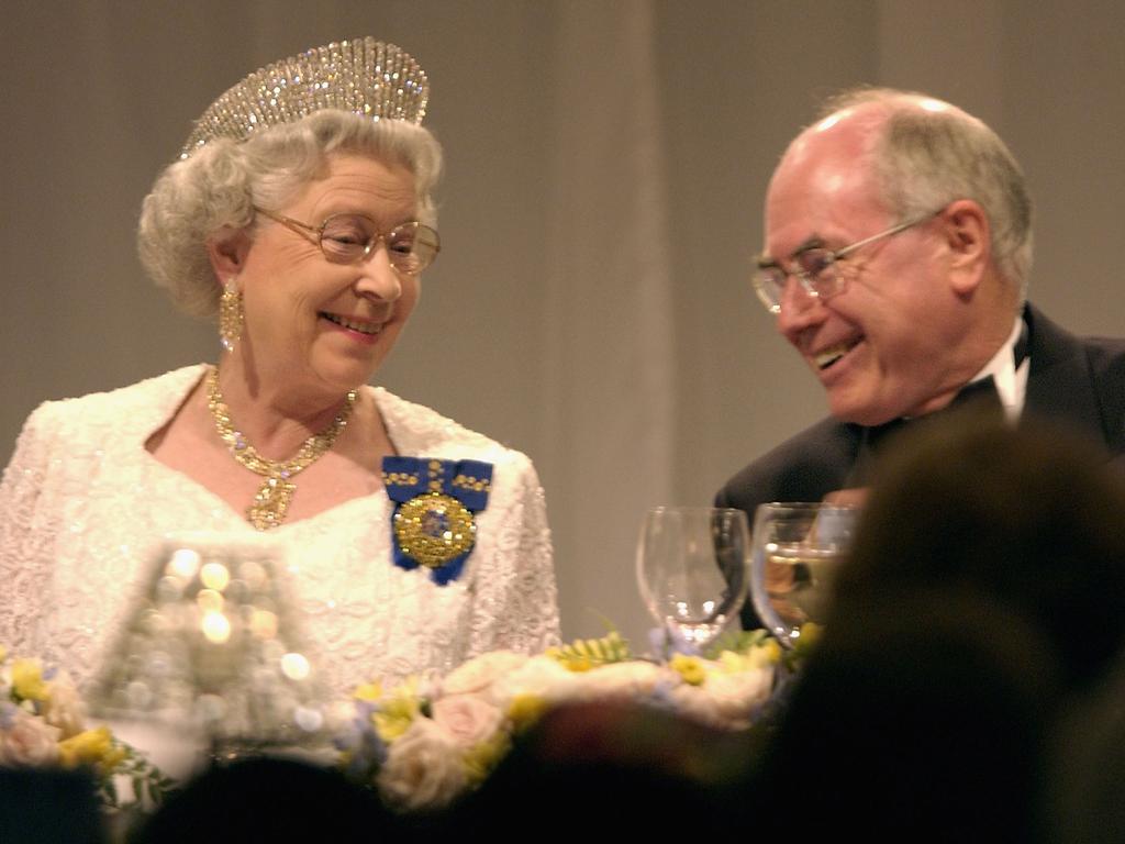 The Queen and then-Prime Minister John Howard.