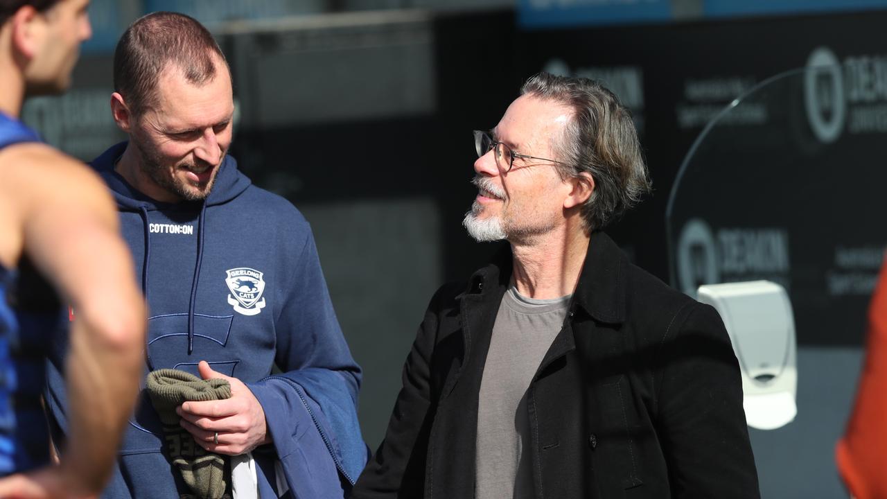 Guy Pearce hung out with the Cats in 2022. Picture: Alan Barber