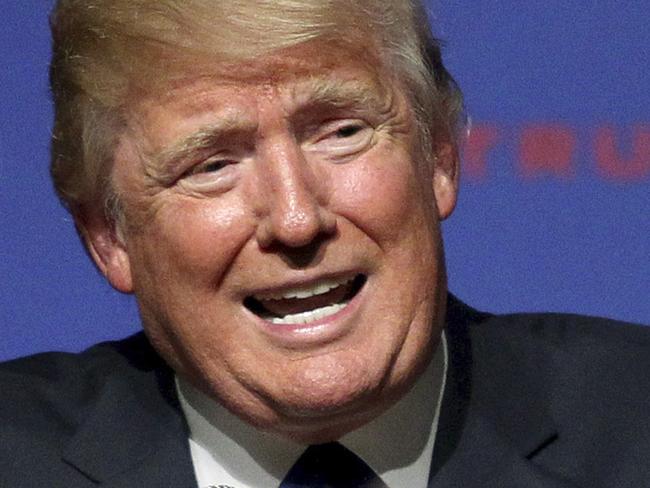 Republican presidential candidate businessman Donald Trump speaks during a campaign town hall Wednesday, Aug. 19, 2015, at Pinkerton Academy in Derry, N.H. (AP Photo/Mary Schwalm)