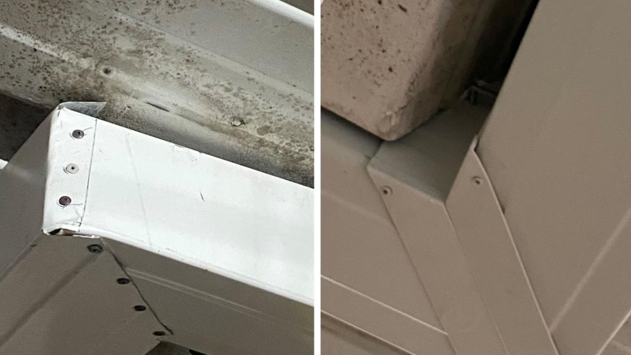 Before and after photos taken by the tradie that fixed up the job. Picture: Supplied