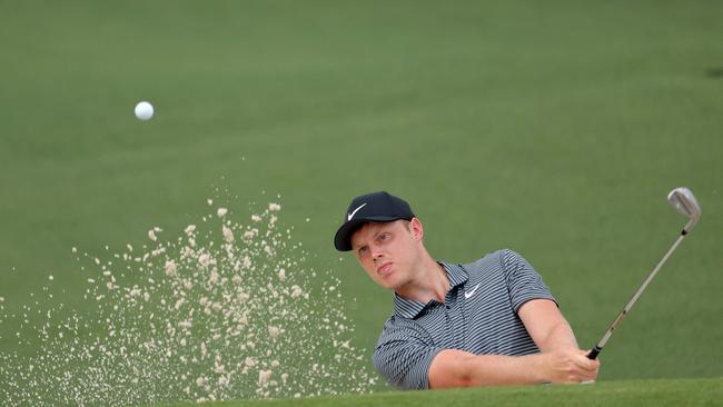 Cameron Davis of Australia plays a shot from a bunker on the second hole during the first round of the 2024 Masters Tournament at Augusta National Golf Club on Thursday. Picture: Jamie Squire/ Getty Images via AFP