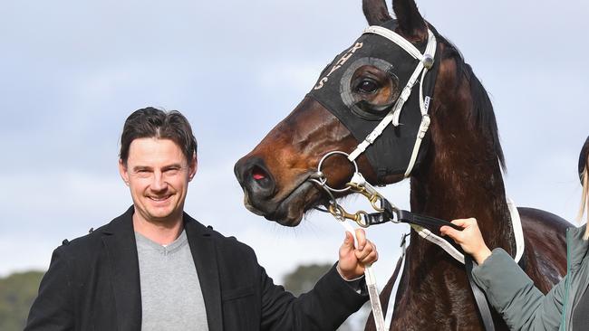 Trainer Rhys Archard scored his first city with Boltsaver at Sandown on Wednesday. Picture: Pat Scala/Racing Photos via Getty Images