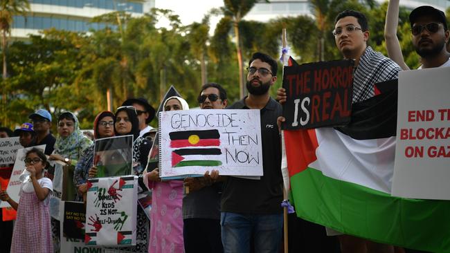 Hundreds of Territorians attended a protest outside of NT parliament on Friday October 27 calling for a ceasefire in the Gaza conflict.