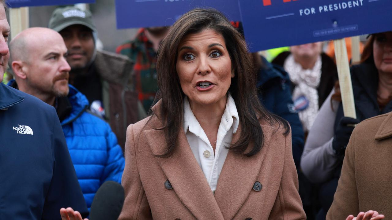 Republican presidential candidate, former UN Ambassador Nikki Haley at Winnacunnet High School in Hampton, New Hampshire. Picture: Joe Raedle / Getty Images North America / Getty Images via AFP