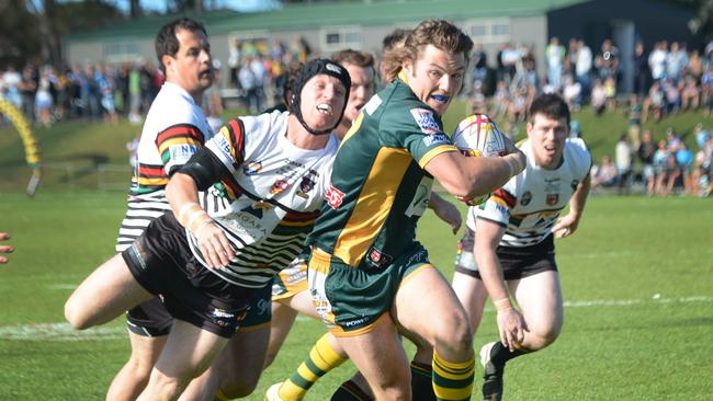 Lewis playing in Wyong’s grand final win over Berkeley Vale.