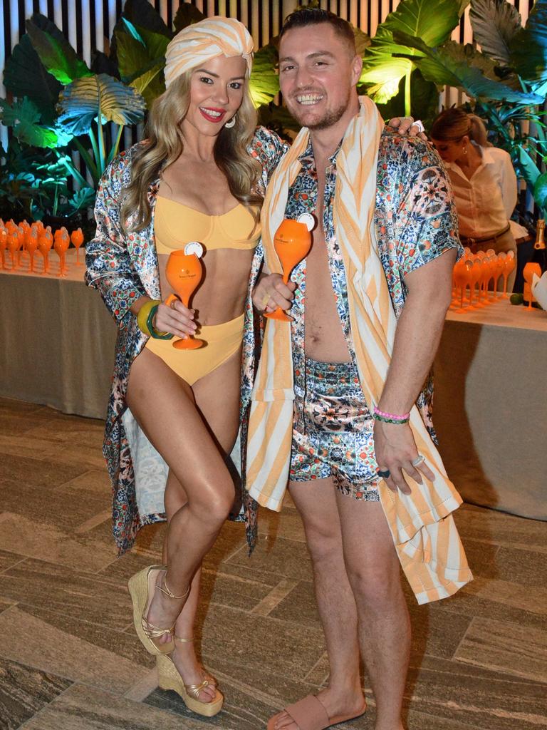 Gemma Godwin and Zac McAliece at the opening of Isoletto Pool Club at The Star Gold Coast. Picture: Regina King