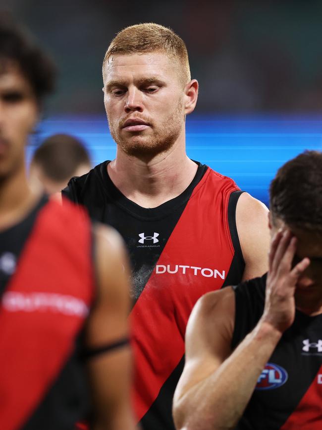 Peter Wright walks off after the loss in Round 2. Picture: Matt King/AFL Photos/via Getty Images.