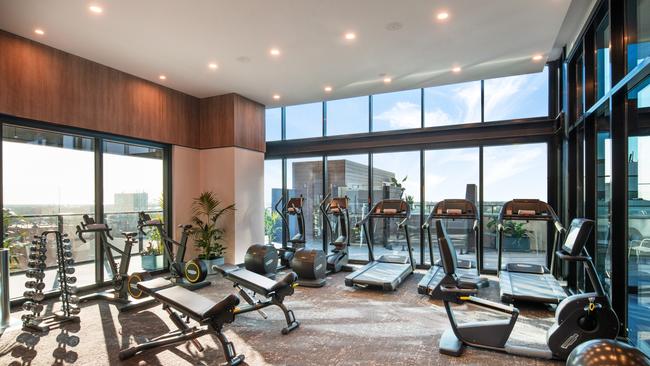 The gym in the new Crowne Plaza hotel will be part of the hotel’s main hub on the tenth floor. Picture: Adam Bruzzone