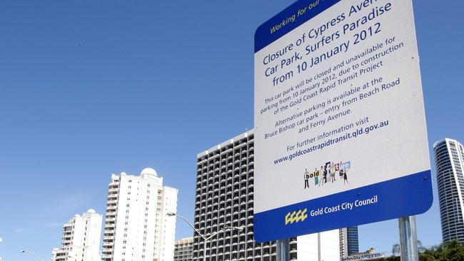 Cypress Ave Car Park in Surfers Paradise.