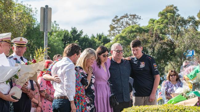 The Tougher family gathered to mourn their loss Picture: NCA NewsWire/ Flavio Brancaleone