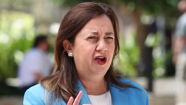 Premier Annastacia Palaszczuk on Tuesday again announced zero new local cases. Picture: NCA NewsWire / Jono Searle