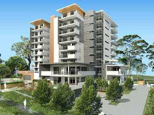 An artist’s impression of the eight-storey-high apartment complex that Bernoth Holdings wants to build in South Toowoomba, next to the City Golf Club. Picture: Supplied