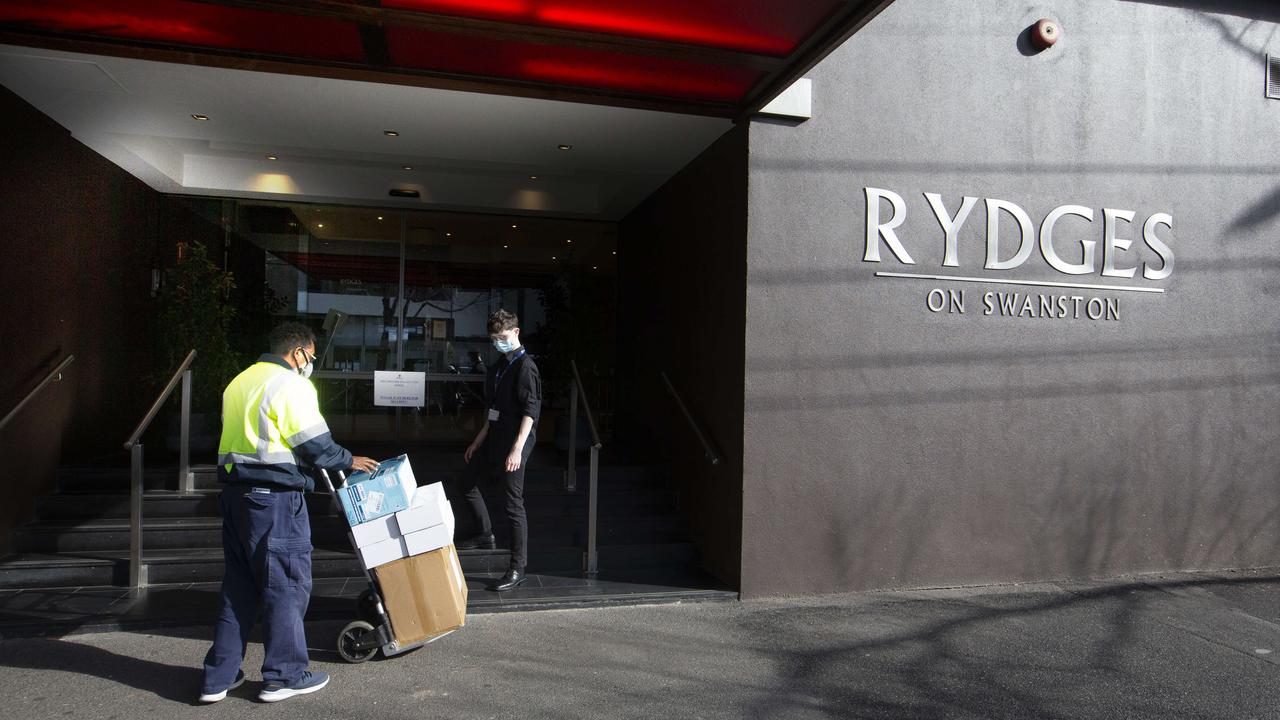 Rydges on Swanston hotel in Melbourne was part of the hotel quarantine program. Picture: NCA NewsWire/David Geraghty