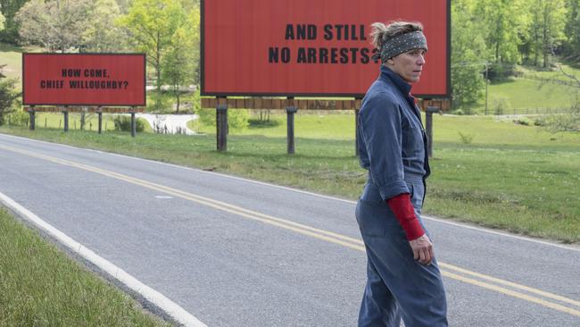 Frances McDormand stands her ground in Three Billboards Outside Ebbing, Missouri.