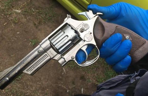 One of two replica pistols found at Mitchel Mohan’s Halloran property last year. Picture: NSW Police