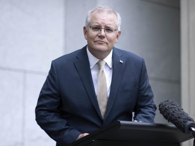 Prime Minister Scott Morrison announced the anthem change this week. Picture: NCA NewsWire/Gary Ramage