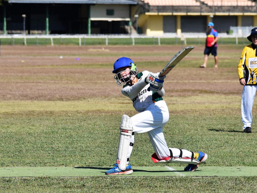 Thomas Cardillo, 12, of the winning Home Hill Cricket Club U13 team. Action from the 2021 Country Cup junior cricket competition for teams from throughout North Queensland hosted by the Home Hill Cricket Association over the weekend. Photograph: Cameron Bates