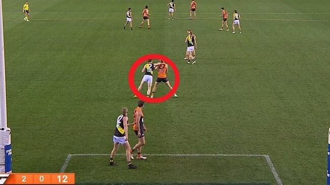 Harry Himmelberg was awarded the free kick. Photo: Kayo.