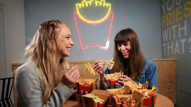 McDonald’s is opening a fries-only concept store in Glebe and launching a range of six new loaded fries flavours. Picture: Toby Zerna