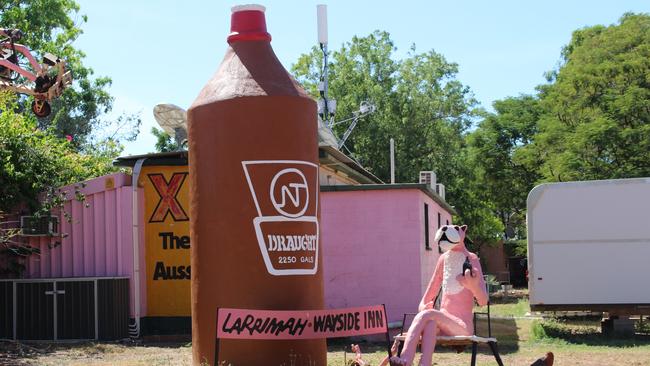 The Larrimah Hotel, also known as the Pink Panther Hotel. Picture: Jason Walls