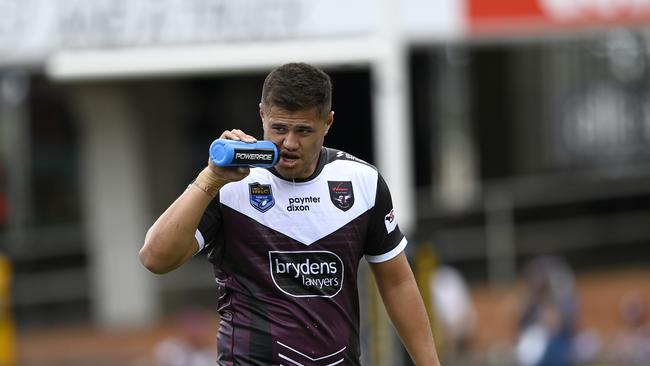 Josh Schuster is stuck in reserve grade at Manly. Credit: NRL Images.