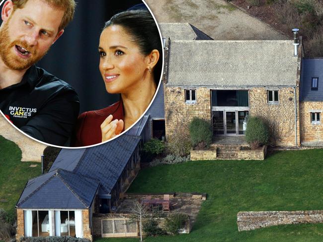 ONE TIME WEB USE ONLY - FEE APPLIES FOR REUSE - EXCLUSIVE: Aerial Views Of The Oxfordshire Love Nest Of Prince Harry, Duke of Sussex and Meghan Markle, Duchess of Sussex. The stunning Cotswold countryside home is set in four acres of picturesque Oxfordshire. The Grade II listed property is worth a whopping Ã‚Â£2.5 million pounds, features a spacious barn conversion extension, floor to ceiling windows, four bedrooms and a separate two-bedroom cottage for staff. Pictured: GV,General View Ref: SPL5054046 090119 EXCLUSIVE Picture by: SplashNews.com Splash News and Pictures Los Angeles: 310-821-2666 New York: 212-619-2666 London: 0207 644 7656 Milan: 02 4399 8577 photodesk@splashnews.com World Rights EXCLUSIVE 10 January 2019 Â©MEDIA-MODE.COM Picture: Splash News/Media Mode