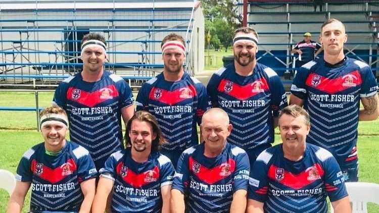 FAMILY CONNECTION: (Back, from left) Billy, Ben and Andrew Sullivan,  Zane Lindsay, (front) Harry, Hayden, Mark and Danny Sullivan played second-division for the Cowboys on Saturday against Stanthorpe. Picture: Amelia Sutton