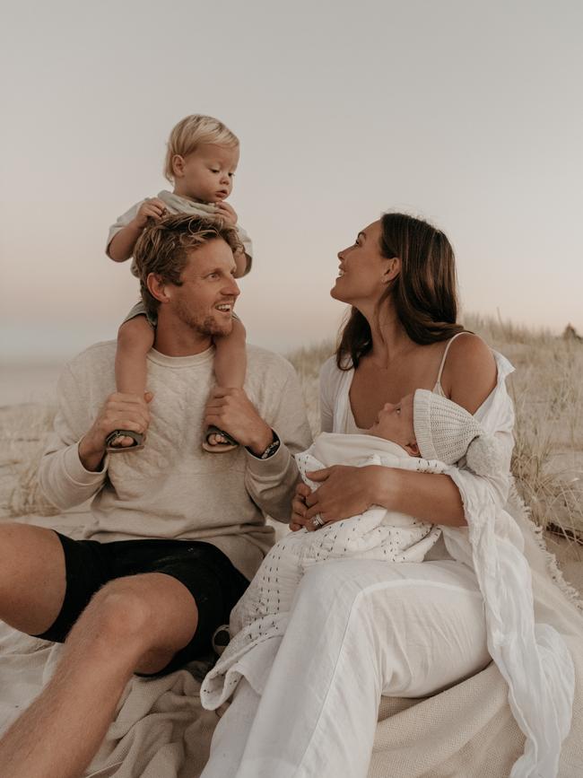 Rory and Belinda Sloane with their children Sonny and Bodhi. Picture: PENNY VINEY PHOTOGRAPHY