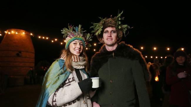 Hannah Preece from Hobart and Hugh Maguire from New Town at the Huon Valley Mid-Winter Fest. Picture: PATRICK GEE