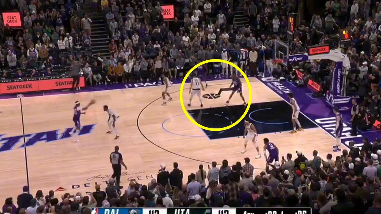 Luka Doncic was caught napping defensively.