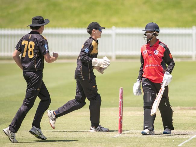 North Sydney’s Ryan Sood departs. Pics by Julian Andrews