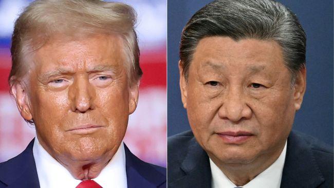 (FILES) (COMBO) This combination of pictures created on November 07, 2024 shows former US President and Republican presidential candidate Donald Trump (L) in Pittsburgh, Pennsylvania on November 4, 2024, and Chinese President Xi Jinping (R) at a press conference in Belgrade, on May 8, 2024. Chinese President Xi Jinping held phone talks on January 17, 2025, with US president-elect Donald Trump, Chinese state media reported. CCTV said the phone call happened 