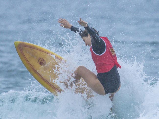 Early Saturday heats of The Burleigh Heads Boardriders Single Fin Festival. Picture: Glenn Campbell