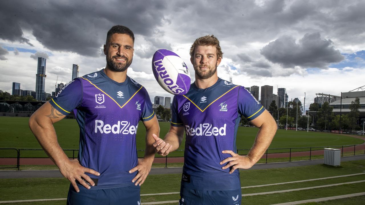 Melbourne Storm have announced and Jesse Bromwich and Christian Welch as their co-captains for 2022. Picture: Alex Coppel.