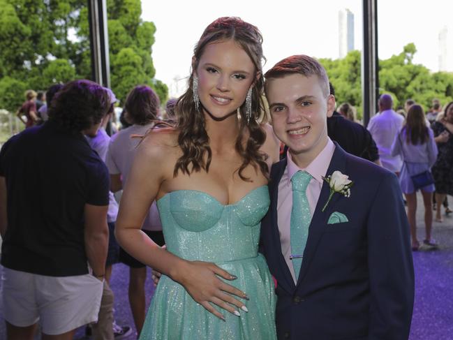 Alannah Hopgod and Brayden Hoyle at the Coomera Anglican College Formal at HOTA. Picture: Marcelo Lang.