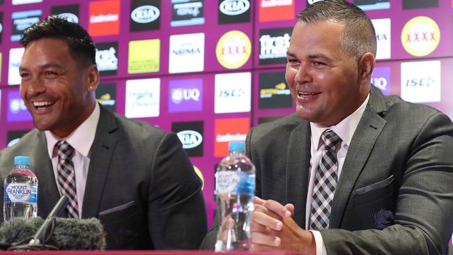 Coach Anthony Seibold gave Alex Glenn the Broncos captaincy but was later sacked. Pic Peter Wallis