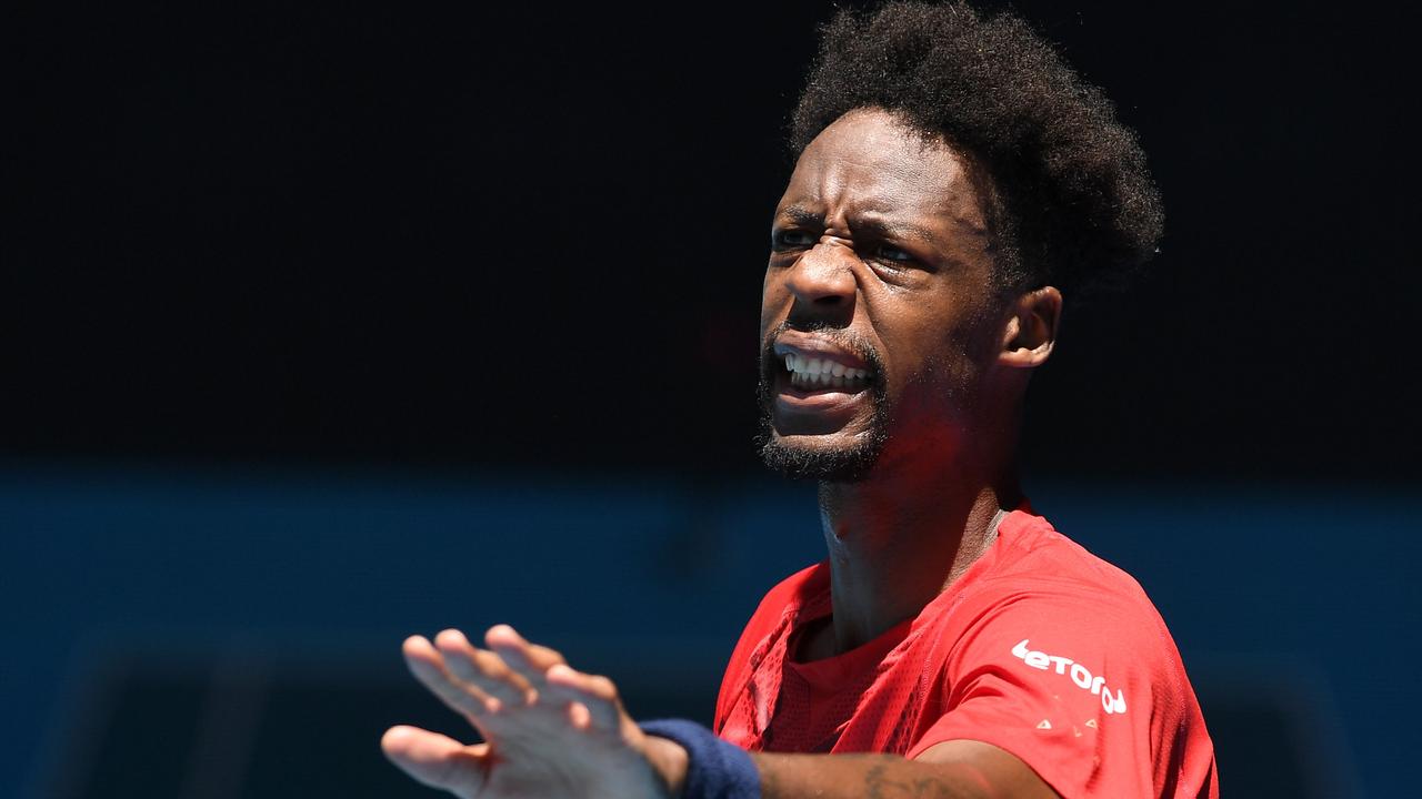 We’re not sure how Gael Monfils hurt his hand - or if he even did - at this point. (Photo by Greg Wood / AFP)